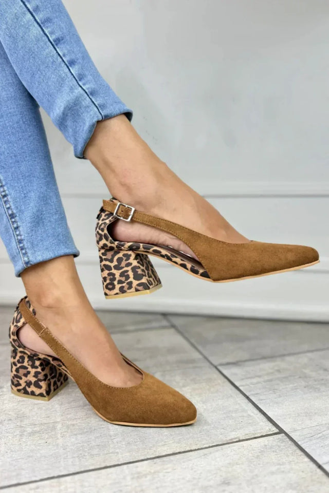 Darlene | Stilsäkra Slingback Klackar med Leopardtryck