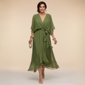 Abigail | Stilig Chiffon V-ringad Klänning