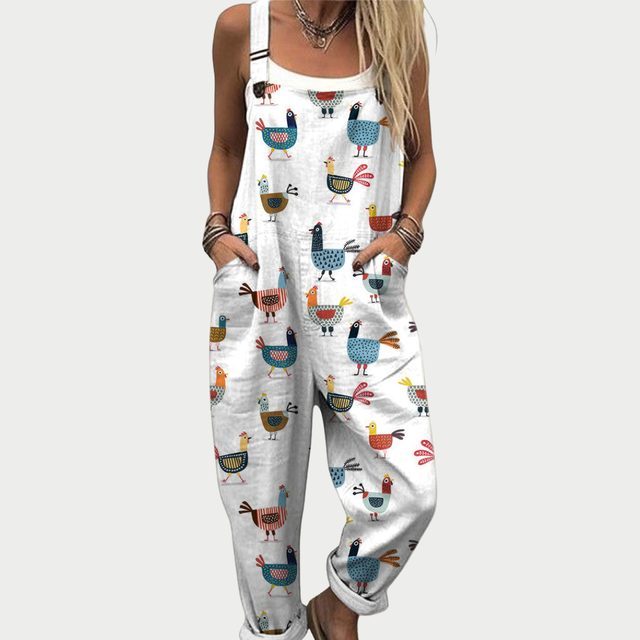 Doris | Bekväm Höns Konst Jumpsuit