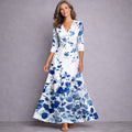Emilia | Elegant Mid Sleeve Maxi Klänning