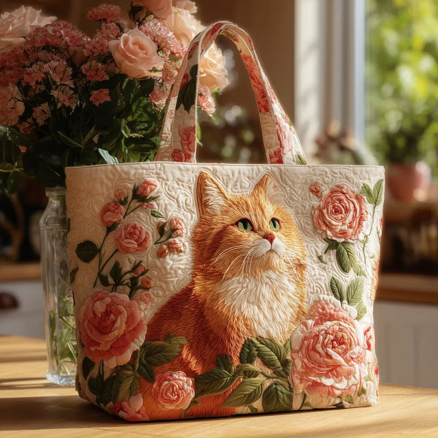 Rachel | Flerfärgad Ros Katt Konst Tote Väska