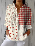Clementina | Elegant Multicolor Patchwork Blus