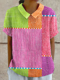 Jessica | Stilig Färgglad Patchwork Skjorta