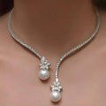 Charlene | Elegant Silver Pearl Necklace