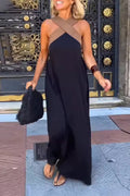 Carolina | Vintage Hollow Shoulder Maxi Klänning