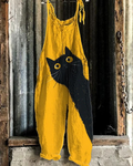 Abigail | Klassisk Lättvikts Katttryck Jumpsuit