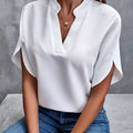Nicole | Elegant Draped V-Neck Blouse