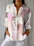 Cheryl | Stilig Patchwork Knappblus