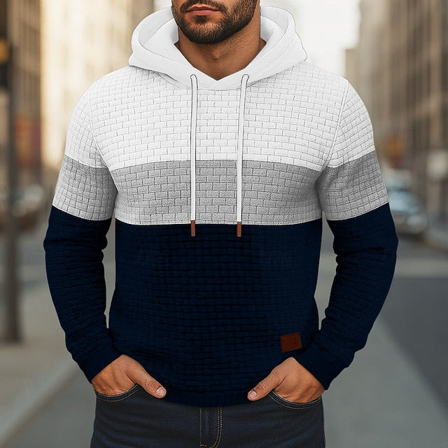 Hollis | Färgblock Texturerad Hoodie