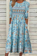 Freya | Elegant Petal Mid Sleeve Dress