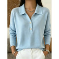 Eliza | Raffinerad Krage Knapp Pullover
