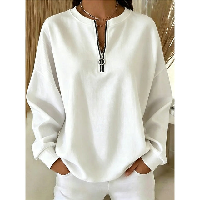 Adeline | Quarter-Zip Hög-Hals Sweatshirt