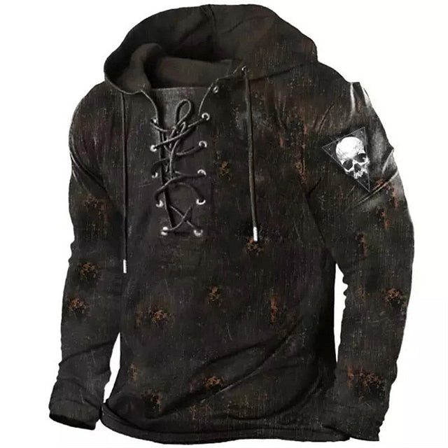 Cole | Halloween Snörning Skalle Hoodie