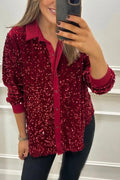Claudine | Elegant Shimmer Krage Skjorta