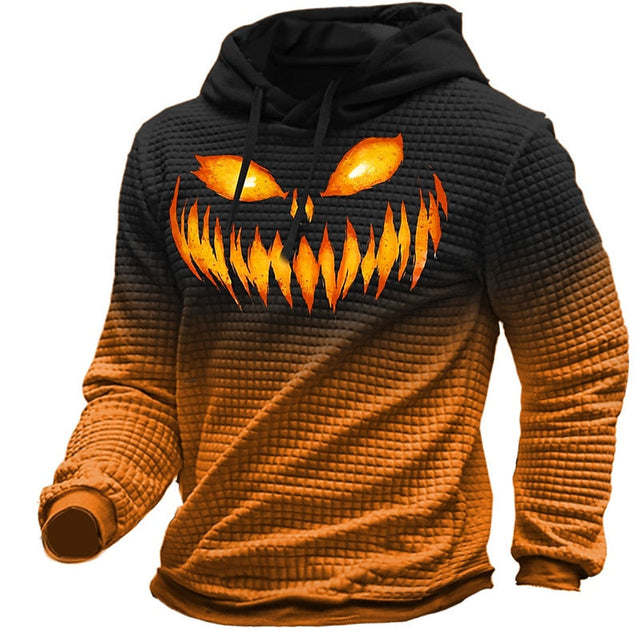 Harlan | Halloween Texturerad Grafisk Hoodie