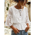 Sabrina | Broderad Peplum Blus