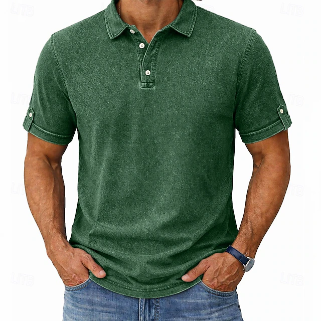 Dominic | Vintage-Wash Polo T-shirt