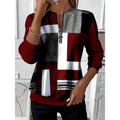 Nancy | Färgblock Zip-Neck Sweatshirt