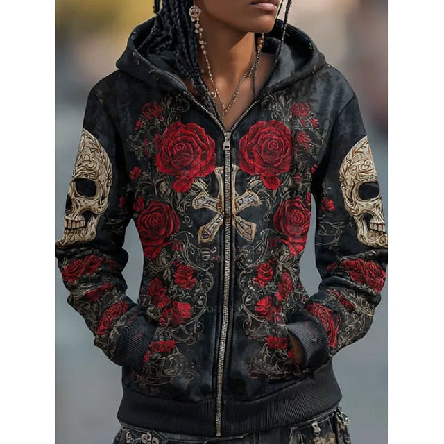 Willow | Skalle & Ros Halloween Zip-Up Hoodie
