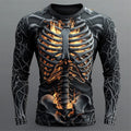 Jasper | Flammig Skelett Halloween T-shirt med Lång Ärmar
