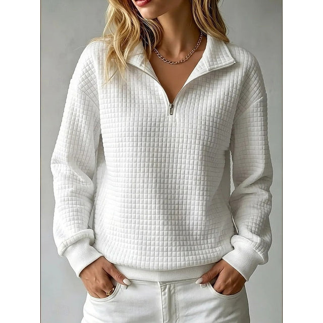 Juliana | Texturerad Halv-Zip Pullover