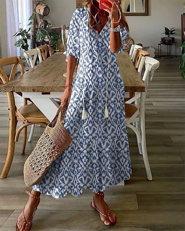 Sommar | Lätt Boho Smickrande Klänning