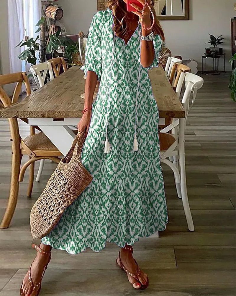 Sommar | Lätt Boho Smickrande Klänning