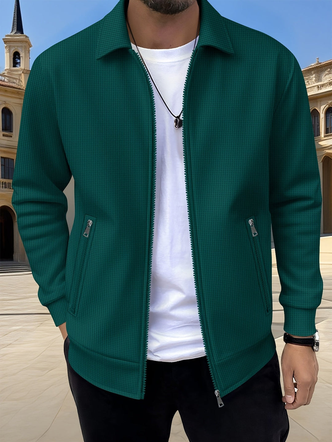 Cameron | Texturerad Zipjacka