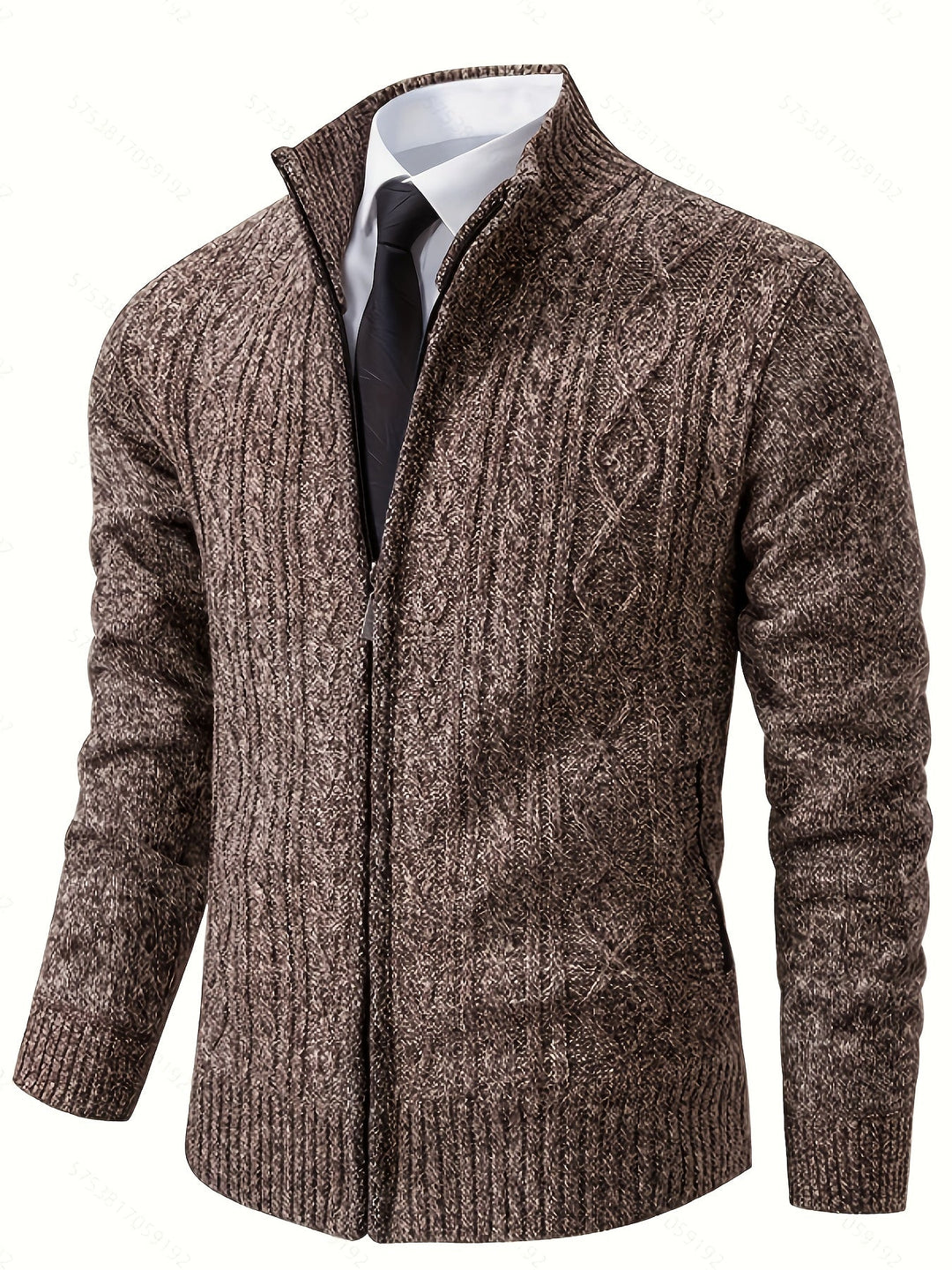 Walter | Texturerad Heldragkedja Cardigan