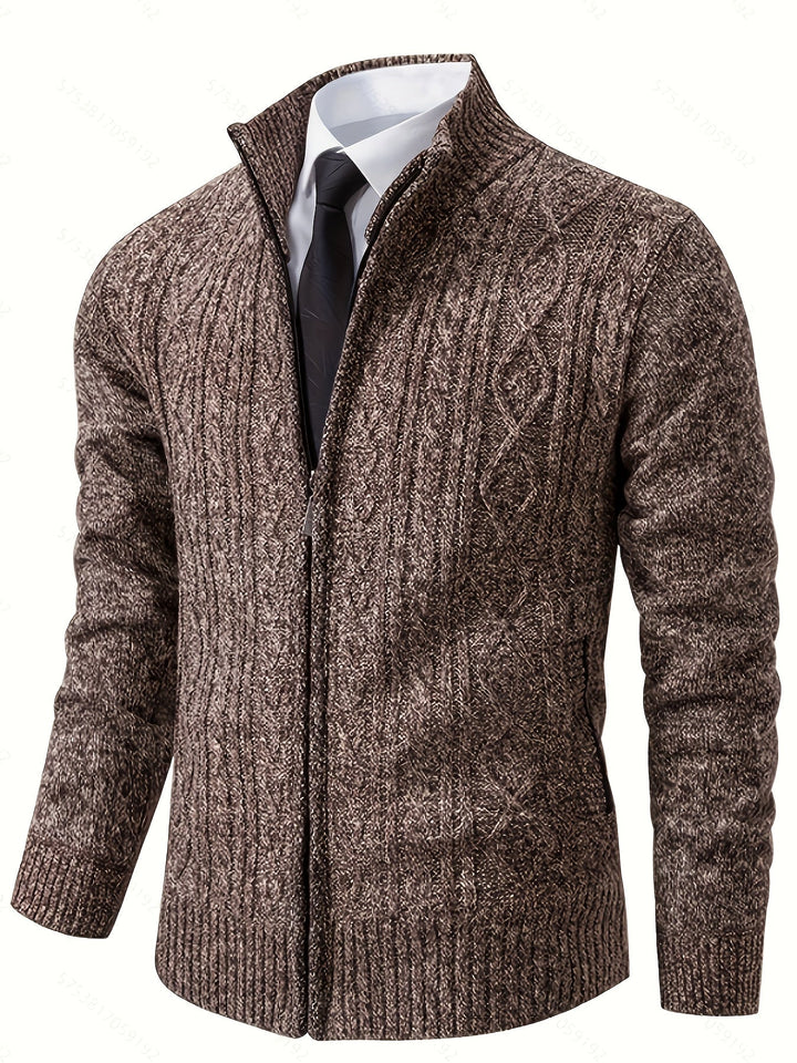 Walter | Texturerad Heldragkedja Cardigan