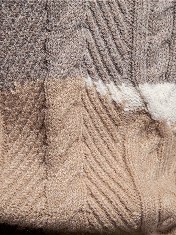 Simon | Texturerad Färgblock Sweater