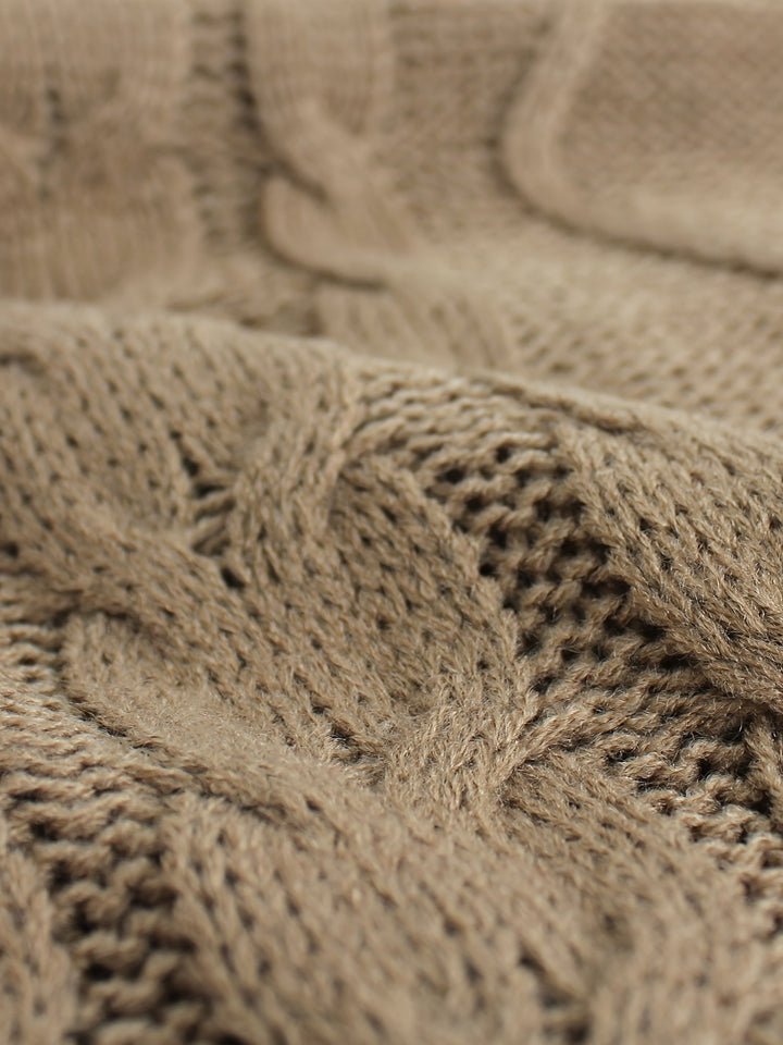 Cora | Mysig Kabelstickad V-Hals Västsweater