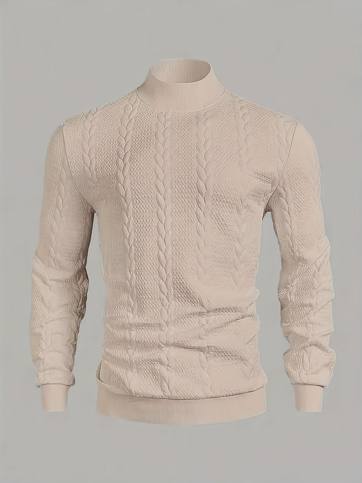 Merritt | Texturerad Höghalssweatshirt