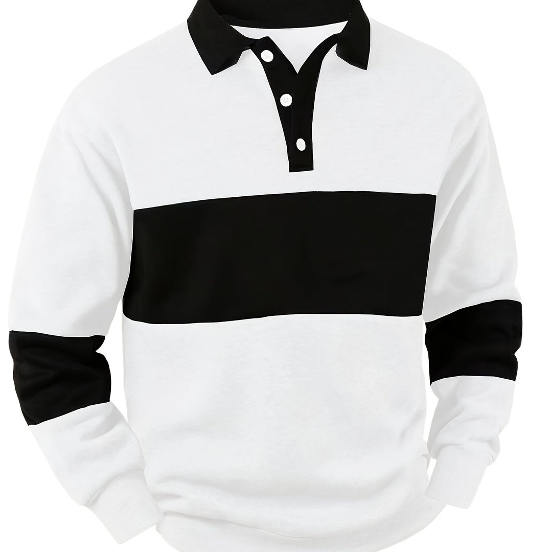Grayson | Färgblock Långärmad Polo Shirt