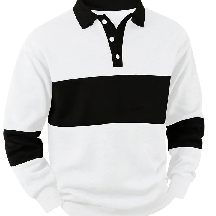 Grayson | Färgblock Långärmad Polo Shirt