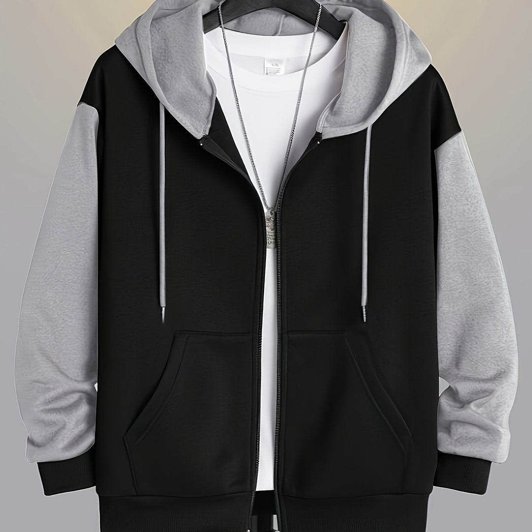 Cedric | Färgblock Zip-Up Hoodie