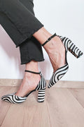 Quinn | Zebra Print Ankelremmar Klackar