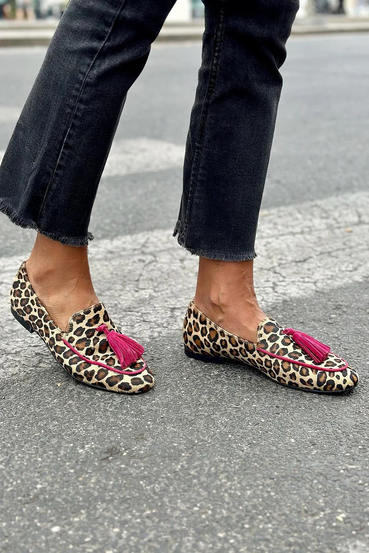 Kendall | Klassiska Djurtryck Fransar Loafers