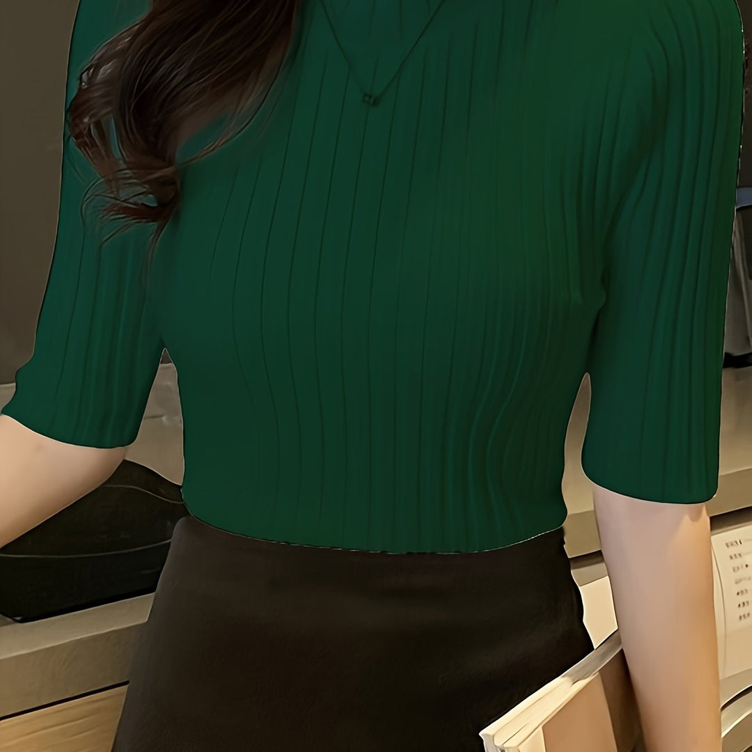 Verity | Ribbade Mock-Neck Topp
