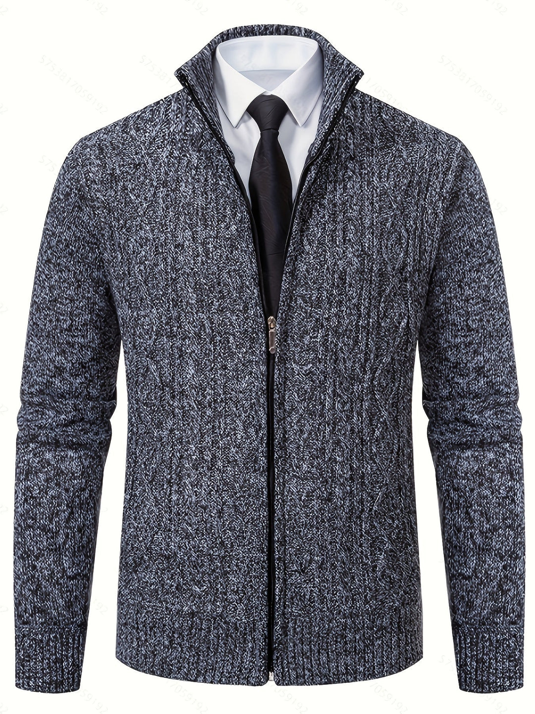 Walter | Texturerad Heldragkedja Cardigan