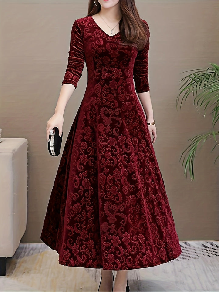 Adeline | Elegant långärmad midi klänning