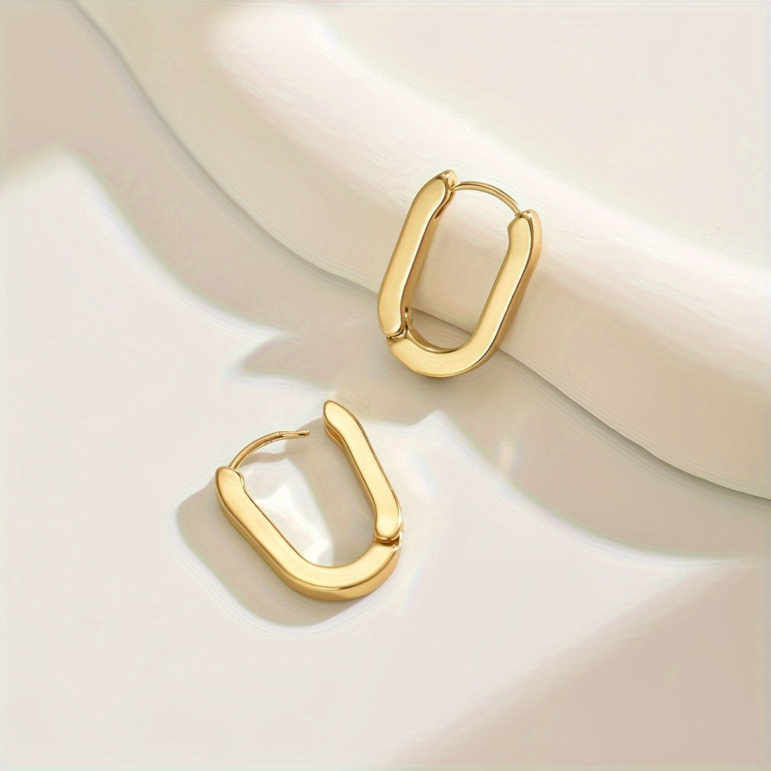 Wanda | Eleganta Geometriska Hoop Örhängen