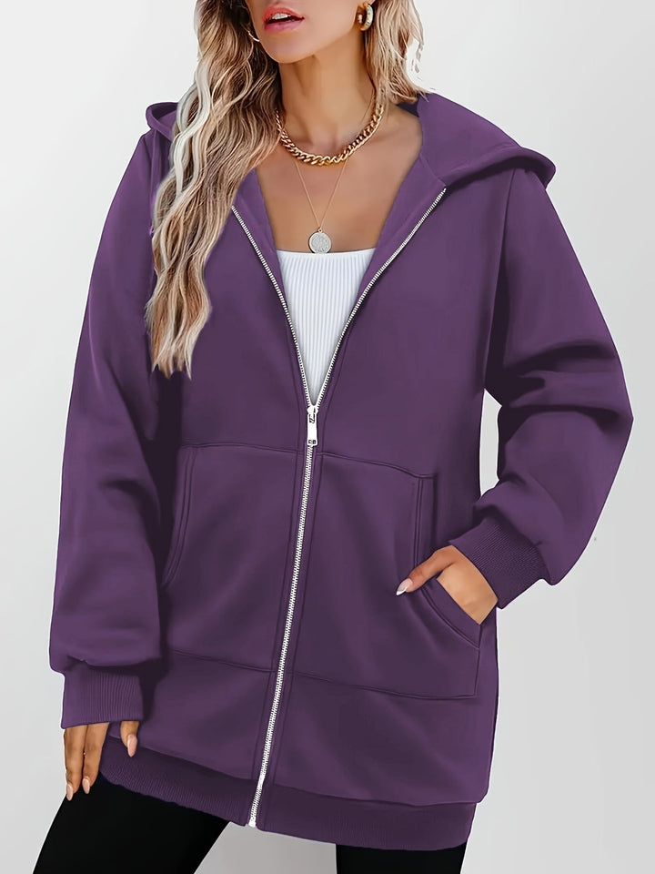 Heather | Långärmad Huva Zip Jacka