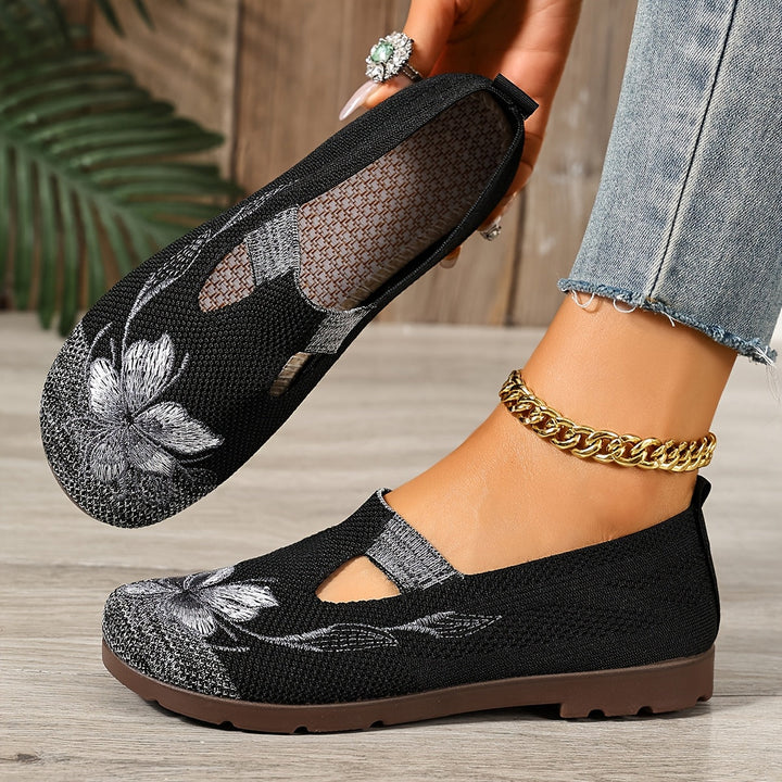 Marjorie | Broderade Slip-On Lågskor