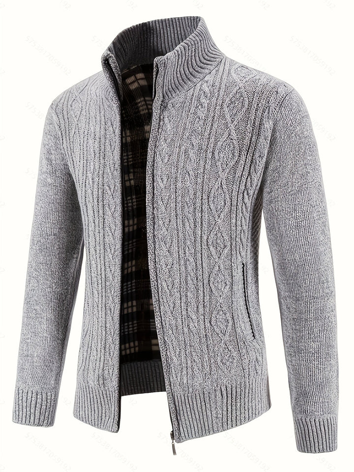Walter | Texturerad Heldragkedja Cardigan