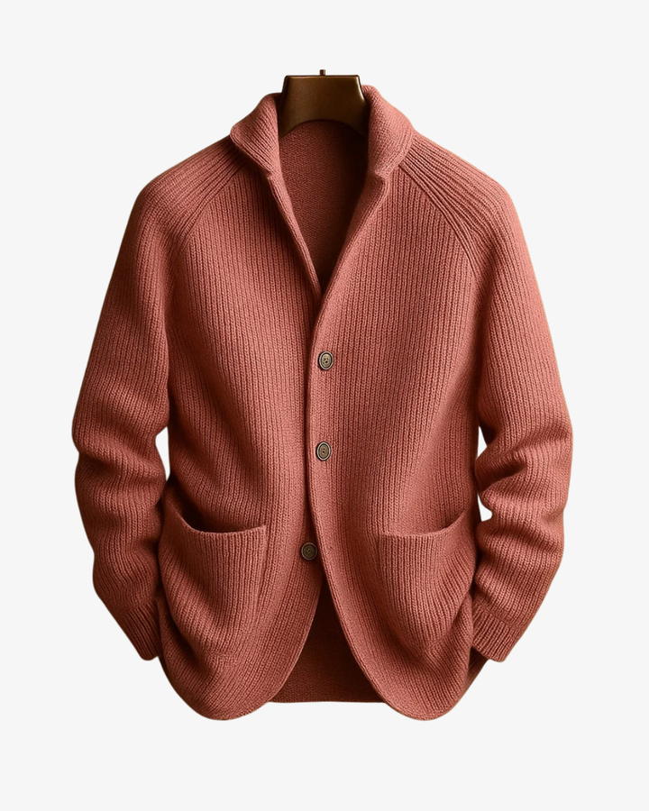 Elliot | Skräddarsydd Knapp-front Stickad Cardigan