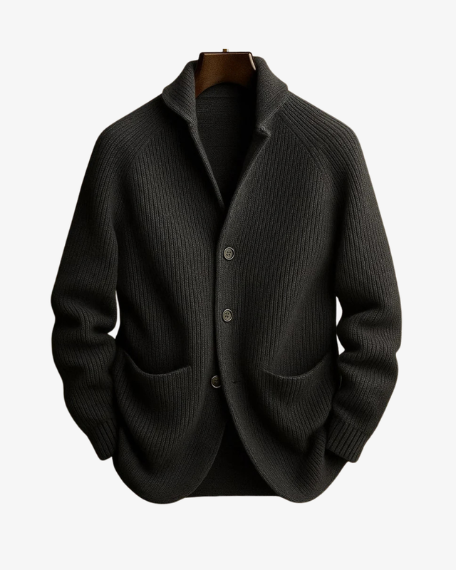 Elliot | Skräddarsydd Knapp-front Stickad Cardigan