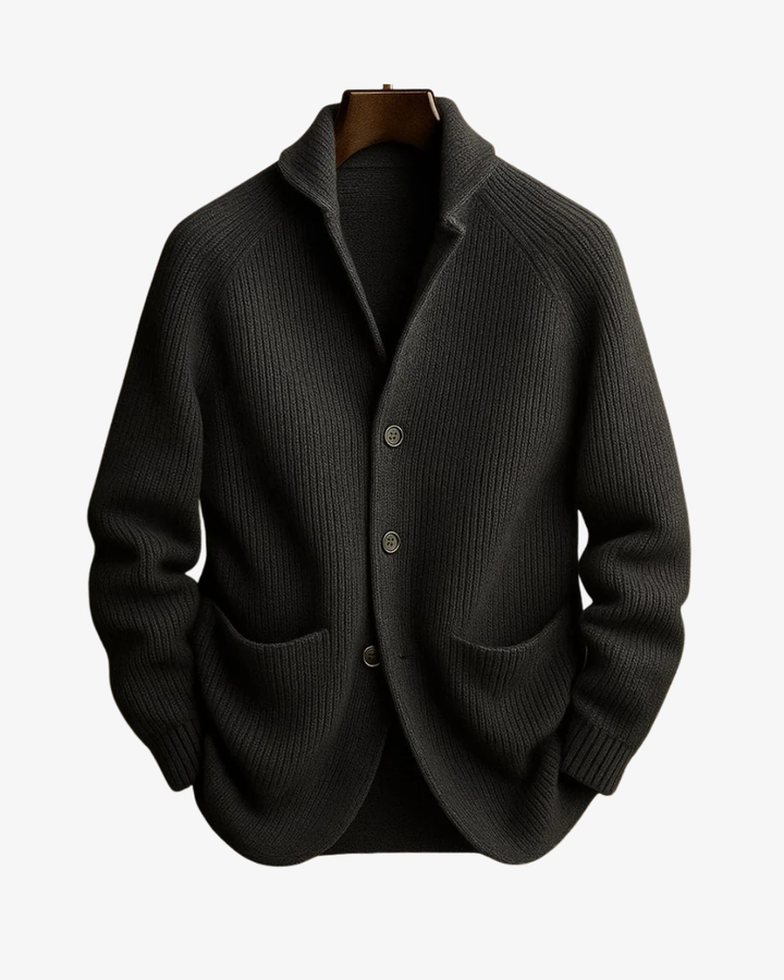 Elliot | Skräddarsydd Knapp-front Stickad Cardigan