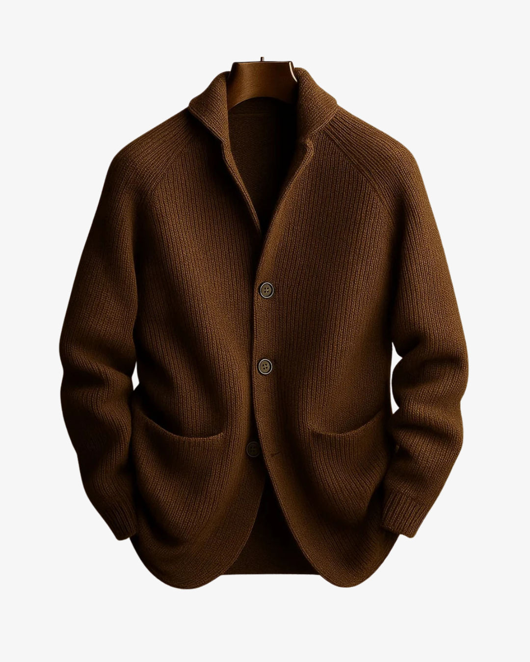 Elliot | Skräddarsydd Knapp-front Stickad Cardigan