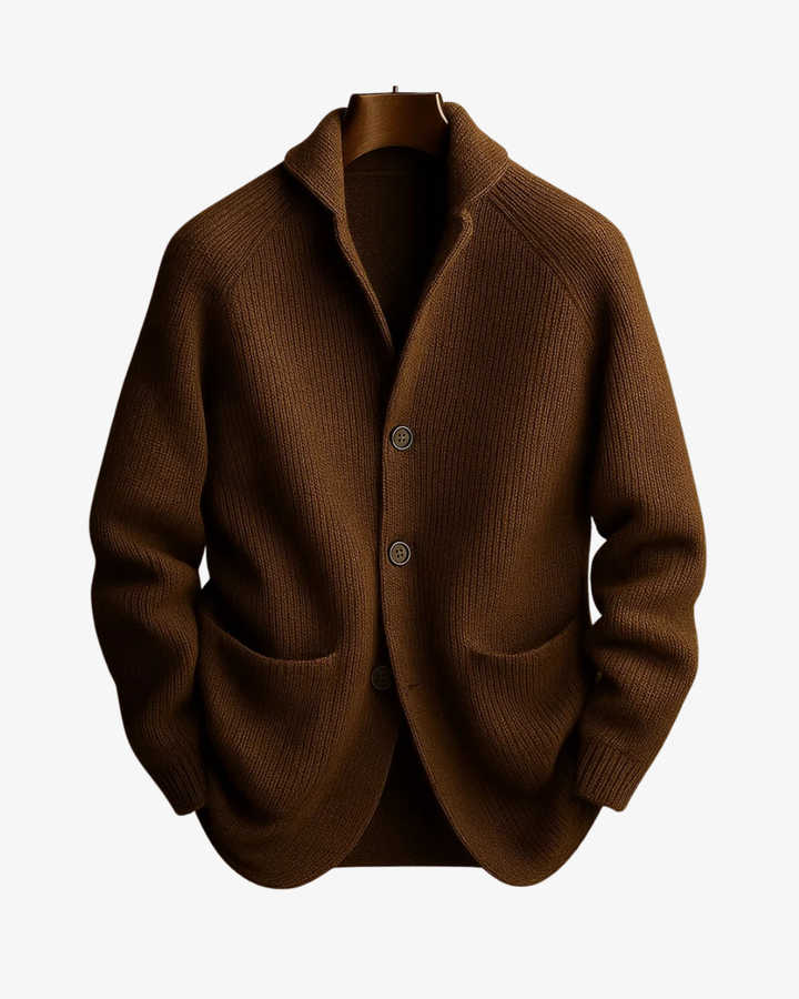 Elliot | Skräddarsydd Knapp-front Stickad Cardigan
